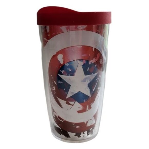 Tervis Marvel - Captain America Tumbler with Wrap and Red Lid 16oz - Clear - Picture 1 of 8